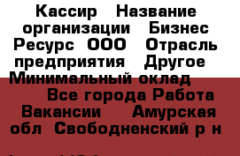 Кассир › Название организации ­ Бизнес Ресурс, ООО › Отрасль предприятия ­ Другое › Минимальный оклад ­ 30 000 - Все города Работа » Вакансии   . Амурская обл.,Свободненский р-н